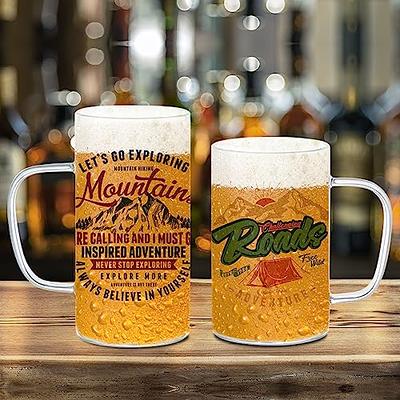 4 Pack Sublimation Glass Cups with Bamboo Lid Clear Glass Beer