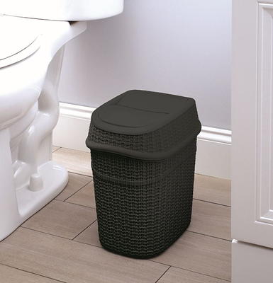 Bath Bliss 2.5 gal Sailor Knot Plastic Swing Top Bathroom Trash Can, Matte  Black - Yahoo Shopping