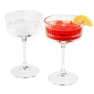 The Buybox Vintage Coupe Glasses Set of 2, Champagne, Cocktail, Martini, Wine  Glasses, Long Stem Glassware, (8.8oz/260ml) (2 Pack) - Yahoo Shopping