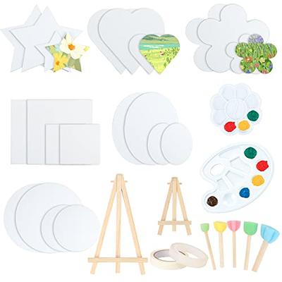 Round Canvas for Painting, Pre Stretched Cotton Canvas Boards, Circle  Shaped Art Canvas Panels for Acrylic Oil Painting