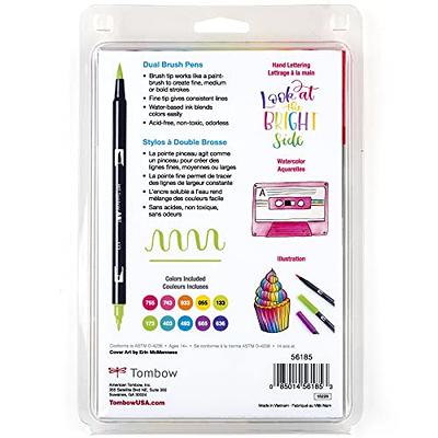 Tombow Dual Brush Pen Art Markers, Green Blendables, 6-Pack