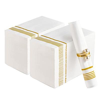 White And Gold Cocktail Napkins-3 Ply 5x5 Inches Disposable Gold Napki –  HERBAL LIVING