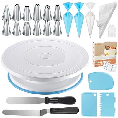 Kootek 71PCs Cake Decorating Supplies Kit, Cake Decorating Set with Cake  Turntable, 12 Numbered Icing Piping Tips, 2 Spatulas, 3 Icing Comb Scraper,  50+2 Piping Bags, and 1 Coupler for Baking - Yahoo Shopping