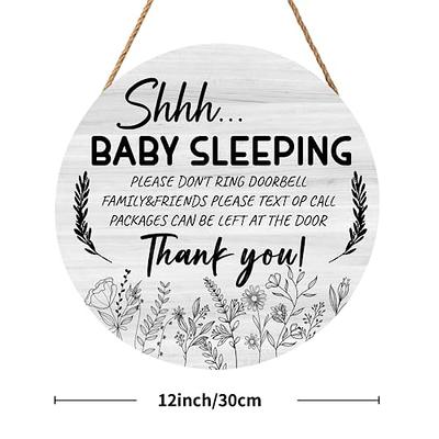 Baby Sleeping Front Door Sign, Do Not Ring Doorbell Sign Sleeping Baby  Decorative Front Porch Sign for New Parent 12 Round - Yahoo Shopping