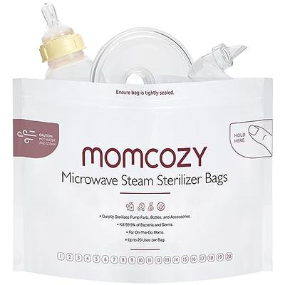 Dr. Brown's Microwave Steam Sterilizer Bags for Baby Bottles, Pacifiers,  Pump Parts and Accessories, Travel Baby Bottle Sterilizer, 30 Uses per Bag