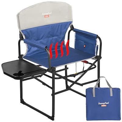 SUNNYFEEL Camping Directors Chair, Heavy Duty,Oversized Portable Folding  Chair with Side Table, Pocket for Beach, Fishing,Trip,Picnic,Lawn,Concert  Outdoor Foldable Camp Chairs : : Sports & Outdoors