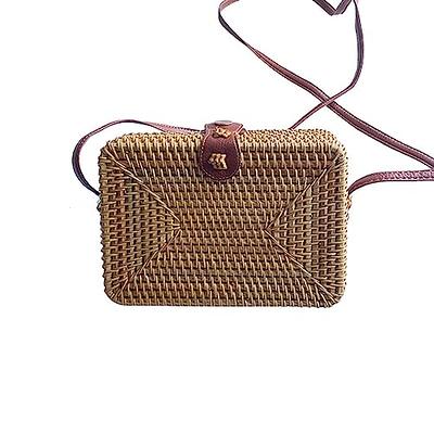Amazon.com: Oudain 3 Pcs Semi Circle Rattan Straw Bag Straw Purses for  Women Summer Beach Mini Tote Bag Hand Woven Crossbody Small Handbag Top  Handle Wicker Clutch Bag : Clothing, Shoes &