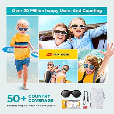 RIVBOS Kids Sunglasses Boys with Strap Polarized Rubber Flexible