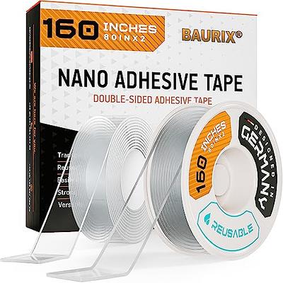 CZoffpro Double Sided Tape Craft Tape Strong Picturing Hanging Strips Two  Sided Tape Nano Adhesive Mounting Tape Transparent Double Stick Wall Tape  Poster Carpet Tape, 0.59in x 160 in x 3 Packs 