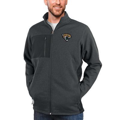 Men's Antigua Heather Gray Jacksonville Jaguars Victory Pullover Hoodie Size: Small