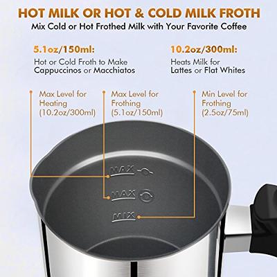 Milk Frother, Miroco Electric Milk Steamer Soft Foam Maker for Hot and Cold  Milk Froth