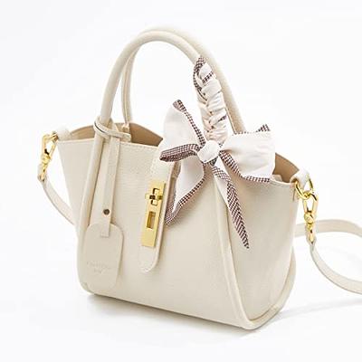 Lacel Urwebin Handbags for Women Designer Fashion Purses Top Handle Satchel  Leather Shoulder Bags 2pcs with Small Wallet (White)