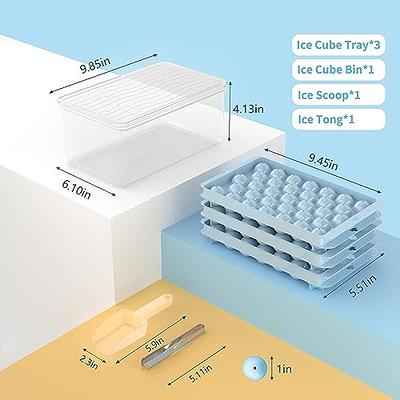 KENTON Ice Cube Trays (Set of 2 with Bin&Lid), Whiskey Ice Cube