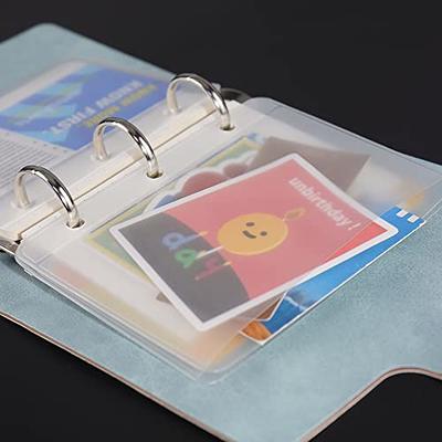  12pcs Mini Binder Pockets Clear 3 Holes PVC Loose Leaf A9  Binder Pouch, Cash Budget Envelopes for 3-Ring Notebook Binder Sheet  Protectors Organize Photos Cards Bills (Mini, Clear) : Office Products