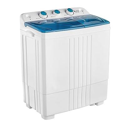 Portable Washing machine 26Lbs Capacity Washer and Dryer Combo Compact Twin  Tub Laundry Washer(18Lbs) & Spinner(8Lbs) with Built-in Gravity Drain for