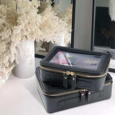 BIVIZKU Large Capacity Makeup Bags Portable Travel Cosmetic Bags Open-Flat Toiletry Waterproof Bag for Women Gift Make Up Organizer with Divider and