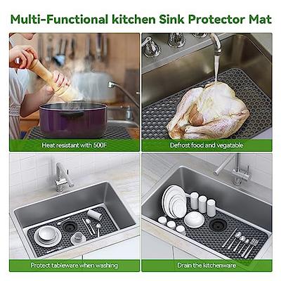 Silicone Sink Mat Toovem Kitchen Sink Mats 26''x14'' Sink Protectors for Kitchen  Sink with Heat Resistant Flexible Stable for Bottom of Farmhouse Stainless  Steel Porcelain Sink with Rear Drain - Yahoo Shopping