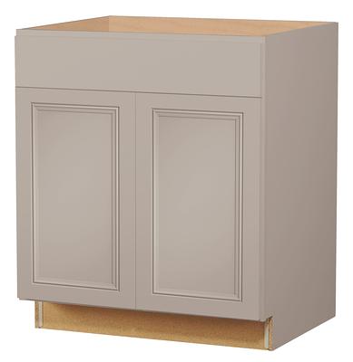 Project Source 18-in W x 35-in H x 23.75-in D Natural Unfinished Oak Drawer  Base Fully Assembled Cabinet (Flat Panel Door Style) in the Kitchen Cabinets  department at