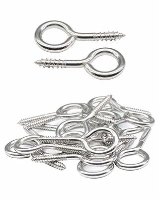 Muzata 10Pack 3 3inch M6 Black Screw Eye Hooks Stainless Steel Heavy Duty for Wood Securing Cables Wire Terminal Ringlet Stand at MechanicSurplus.com MZZ0130B