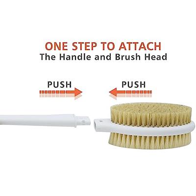 Unique Bargains Dry Brushing Body Brush Set Dual Sided Long Handle Back for  Wet Dry 