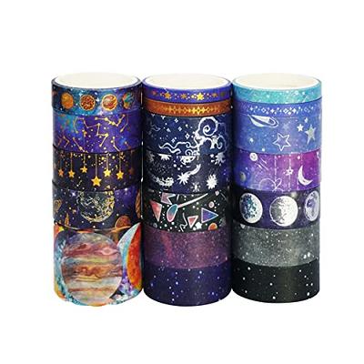 Celestial Silver Washi Tape, Moon and Constellations on Black