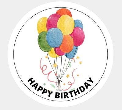 Round Sticker  Happy Birthday