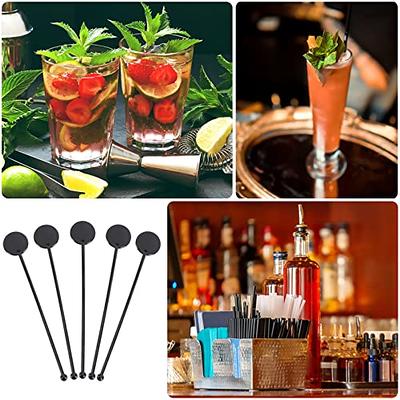 Duck Glass Decoration Stainless Steel Cocktail Coffee Drink Stirrers Stir  Tools for Making Cocktails Cocktail Drink Swizzle Stick with Decor Top