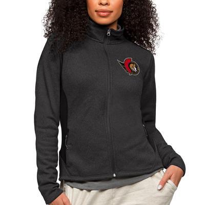 Women's Antigua Blue Detroit Lions Wordmark Victory Full-Zip Hoodie