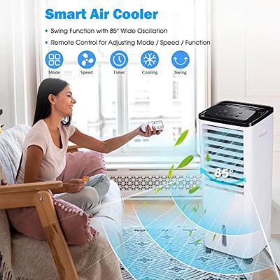 VIVOHOME Portable Evaporative Air Cooler 110V 65W Fan Humidifier with LED  Display and Remote Control Ice Box for Indoor Home Office Dorms ETL Listed