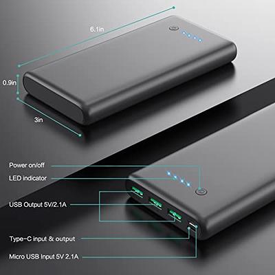 Portable Charger Power Bank 30000mAh External Battery Pack with LCD Digital  Display and USB-C Input, Dual USB Output High-Speed Charging for Cell