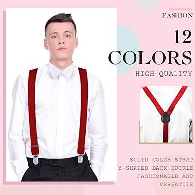 Eurzom 12 Pcs Adjustable Elastic Y Back Style Suspenders with Metal Clips 1  Inch Wide Y Shape Suspenders for Men and Women, 12 Colors - Yahoo Shopping