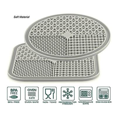 Lesipee Licking Mat for Dogs & Cats 2 Pack, Slow Feeder Lick Pat