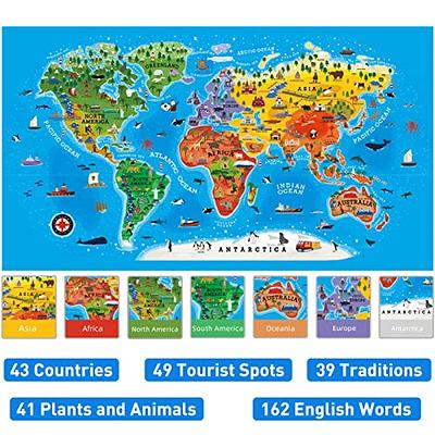 Janod Magnetic World Puzzle English Edition 