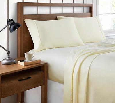 Ivory 1200-Thread Count Deep Pocket Solid Cotton Twin Sheet Set 1200-SOLID- Twin-Ivory - The Home Depot