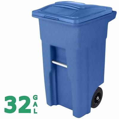 Toter 64-Gallons Black Plastic Wheeled Trash Can with Lid Outdoor in the Trash  Cans department at
