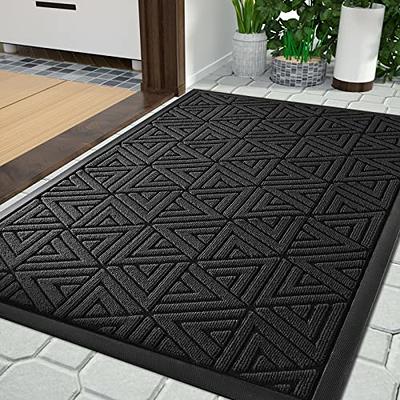 DEXI Front Door Mat for Home Entrance, 3'x5' Non-Slip Absorbent Floor Mats  Low-Profile Washable Doormat for Entryway, Garage, Patio, Dark Gray