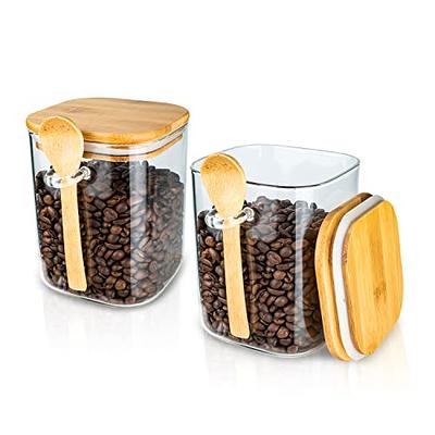 Glass Jars With Bamboo Lids & Bamboo Spoons, Decorative And Durable Glass  Canisters, Clear Jar For Coffee Beans, Tea, Flour, Sugar, Nuts, Candy, Bath  Salts & More, Kitchen Gadgets, Clearance Cheapest Items 