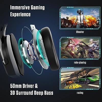 Gaming Headset for Nintendo Switch, Xbox One, PS4, PS5, Bass Surround and  Noise Cancelling with Flexible Mic, 3.5mm Wired Adjustable Over-Ear