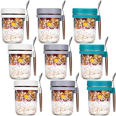 1 pc,350ml Overnight Oats Containers with Lids and Spoon, 16 Oz