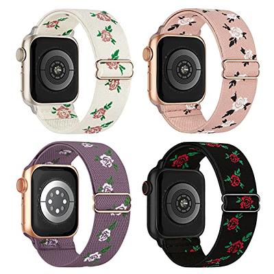  Merlion Adjustable Braided Stretchy Straps Compatible for Apple  Watch Band 38mm 40mm 41mm 42mm 44mm 45mm 49mm for Women Men ,Sport Elastic  Nylon Cloth Wristbands for iWatch Series 9 Ultra 8