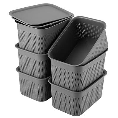 MaxGear Organization and Storage 3 Packs, Plastic Storage Bins Organizer  Bins, Woven Baskets for Storage, Plastic Baskets with Handles Storage  Baskets