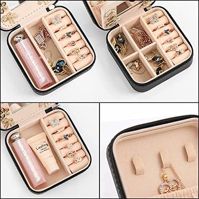 Jewelry Box Portable Leather Jewelry Organizer Box Display Travel