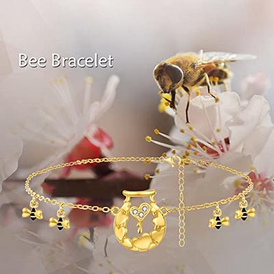 Sterling Silver & Rose Gold Ball Slider Bracelet - Rose Gold Vermeil Honey  Bee - The Perfect Keepsake Gift