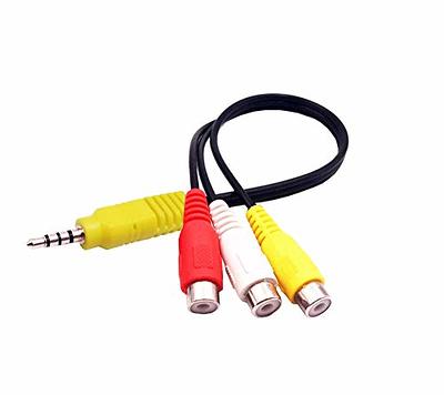 3.5mm Male to 3 RCA Female Video AV Component Adapter Cable for TCL TV AV  in Adapter 6-Inch 3.5mm Plug to Triple RCA Jack Audio/Video Splitter  Adapter 