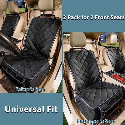 2 Pack Leather Front Car Seat Covers, Universal Sideless Car Seat  Protectors with Storage Pocket and Seat Belt Pads, Waterproof Vehicle Seat  Cover