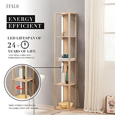 FENLO Fancy - 64 Display Shelf with Lights, LED Shelf Floor Lamps for  Living Room, Sturdy Corner Shelf Curio Cabinet Display, Tall Floor Lamps  with