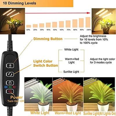 FRGROW Grow Lights for Indoor Plants Full Spectrum, Plant Lights for Indoor  Growing, 3000k/5000k/660nm Plant Grow Lamps, Clip on Plant Lamp with White