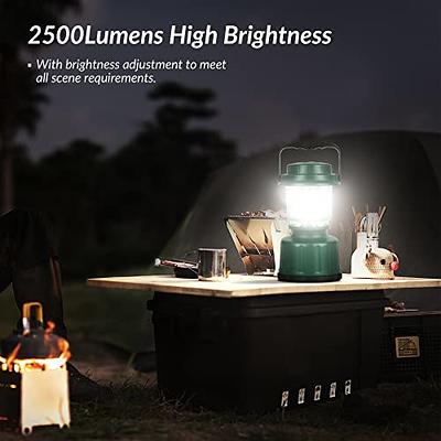 LED Camping Lantern, COB Battery Lantern 4D Batteries Powered 2500LM, Water  Resistant Emergency Lantern for Power Outage, Hurricane, Hiking