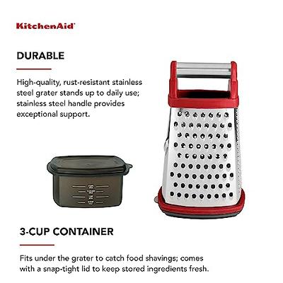 Box Grater with 4 Sides and Detachable Storage Container