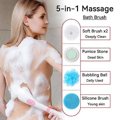 Electric Bath Brush Multifunction Back Clean Long Handle Exfoliation Clean  Scrub Brushes Body Shower Machine Spinning Spa Massa